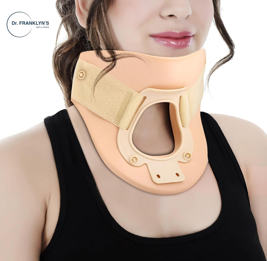 Dr. Franklyn's Cervical Neck Collar Stiff Neck Pain Brace Cervical Neck Traction - Universal Waterproof Immobilizer Spine Pain & Pressure Relief - One Size Fits All