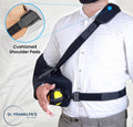 Shoulder Sling - Shoulder Abduction Pillow for Injury Support - Arm Sling Immobilizer for Rotator Cuff, Surgery & Broken Arm - Brace Includes Pockets, Foam Stress Ball and Wedge (Black)