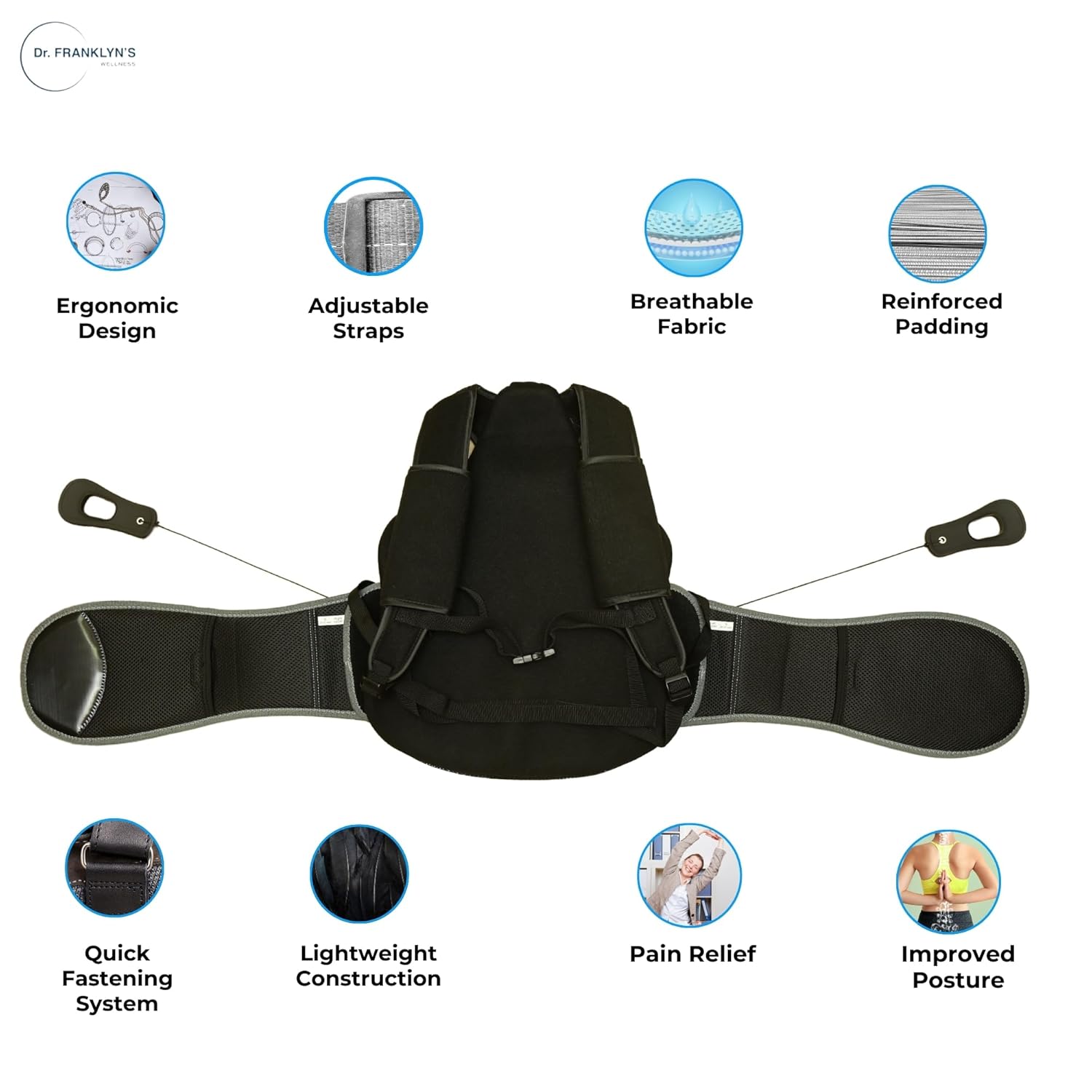 Adjustable TLSO Back Brace Posture Corrector for Men Woman Thoracic Spine Brace for Upper Lower Back Pain Relief Shoulder Straightener, Scoliosis, Hunchback, Hump, Sciatica, Herniated Disc